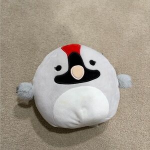 Gray and Red Plush Bird Stuffed Animal
